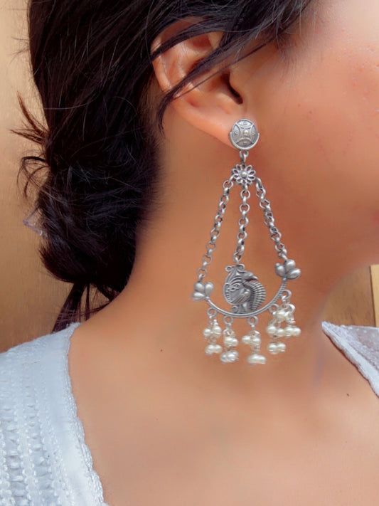 Lyra Pearl Dangle Drop Earrings