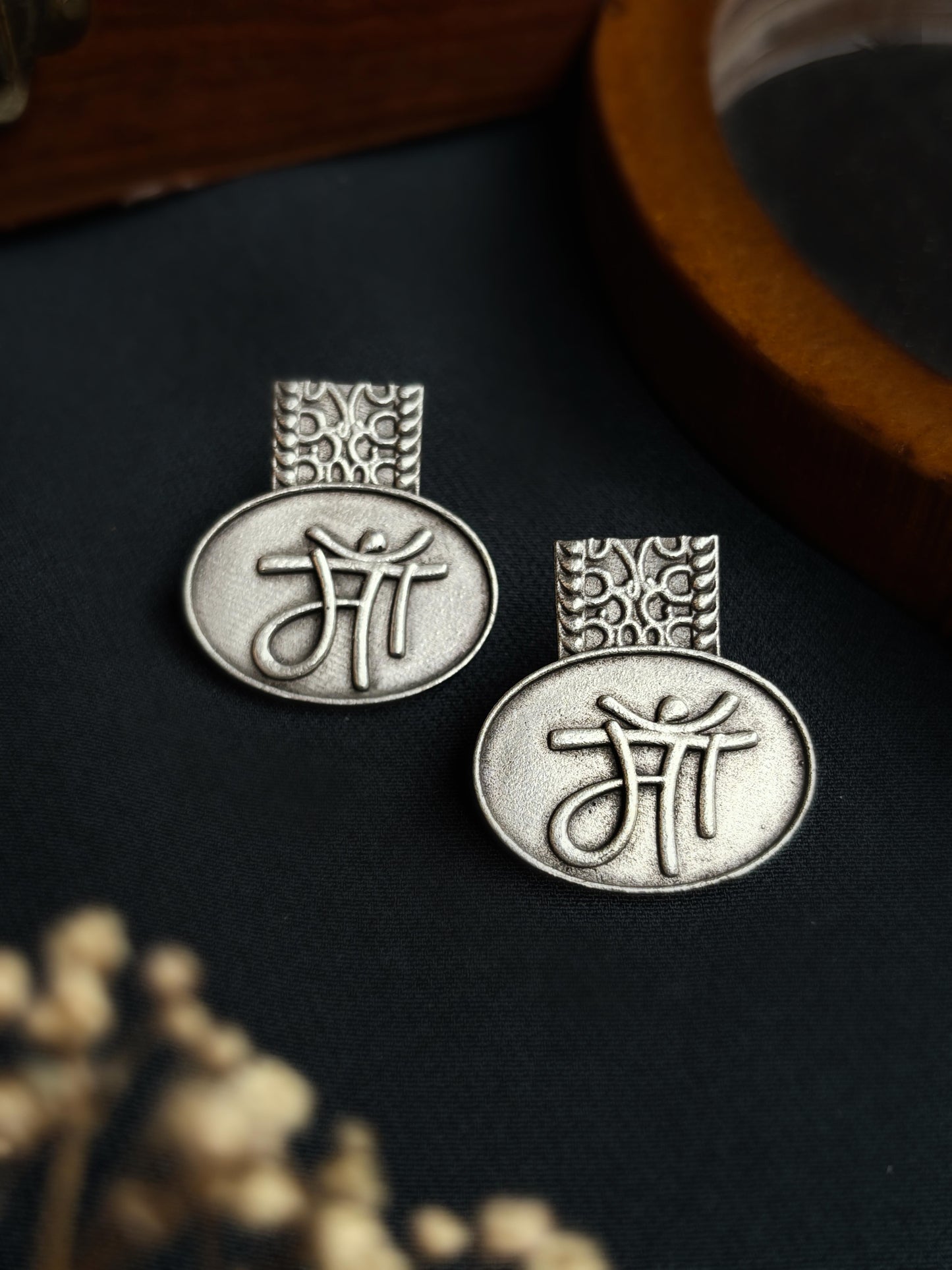 Quirky Maa Studs – Oxidized Boho Earrings
