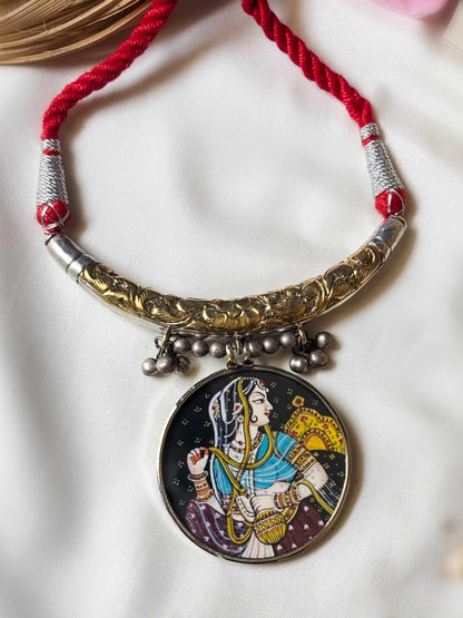 Maharani Handpainted Dual-Tone Hasli Ghungroo Choker