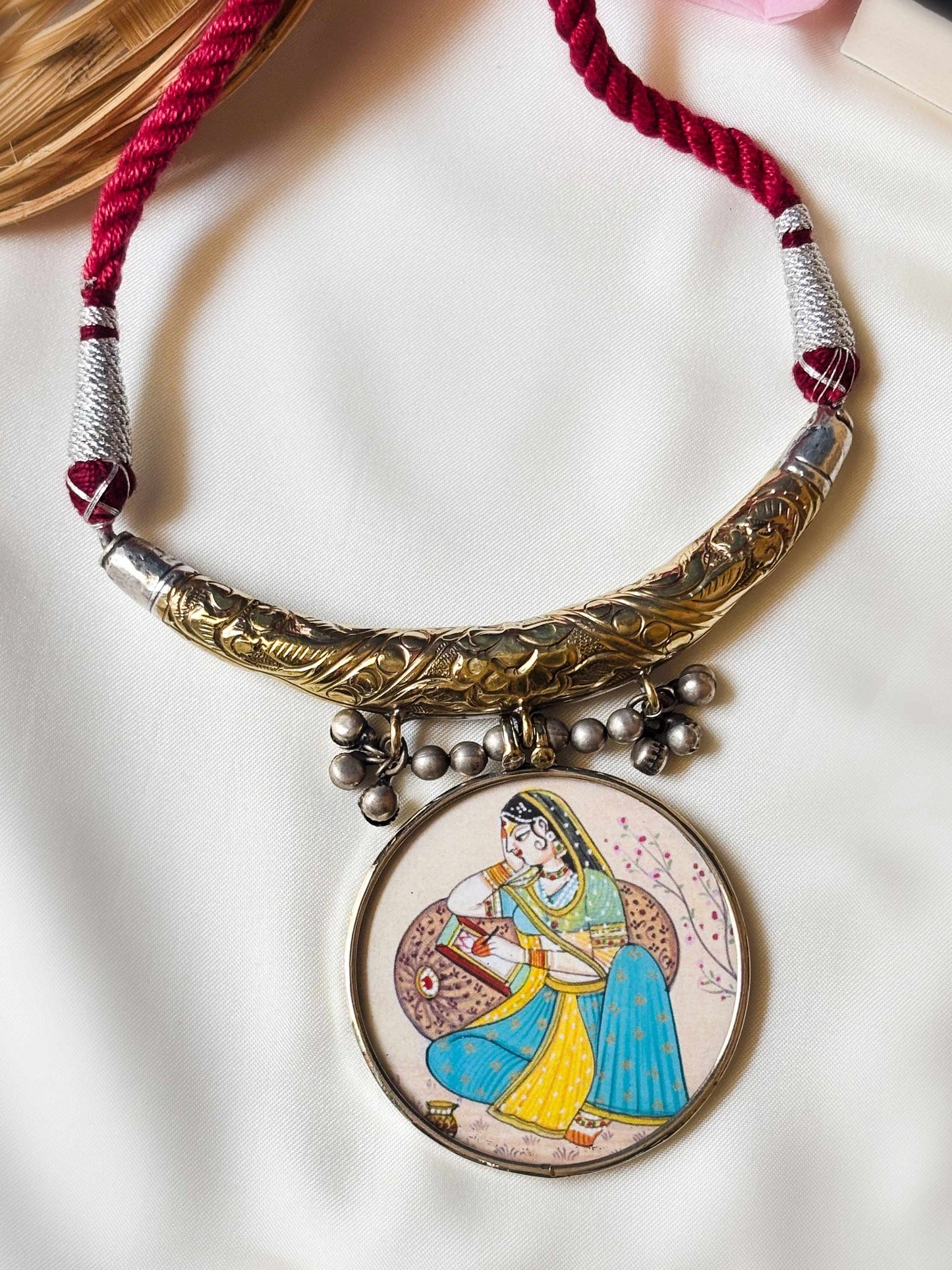 Maharani Handpainted Dual-Tone Hasli Ghungroo Choker