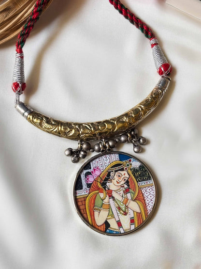 Maharani Handpainted Dual-Tone Hasli Ghungroo Choker
