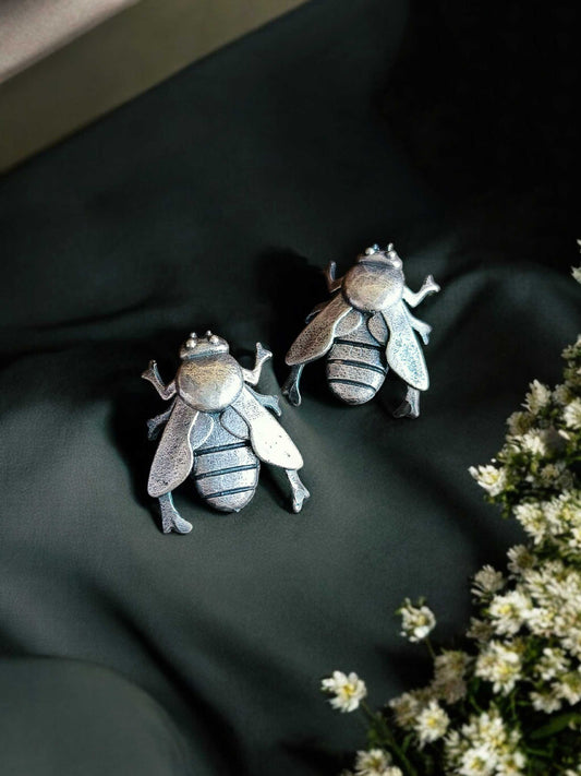 Quirky Bee Oxidized Stud Earrings