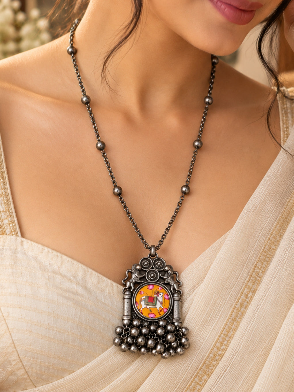 Mallika Handpainted Ghungroo Long Neckchain