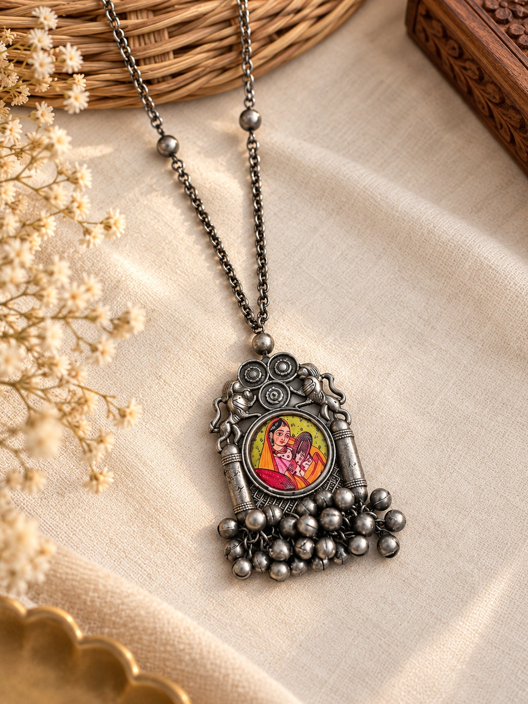 Mallika Handpainted Ghungroo Long Neckchain