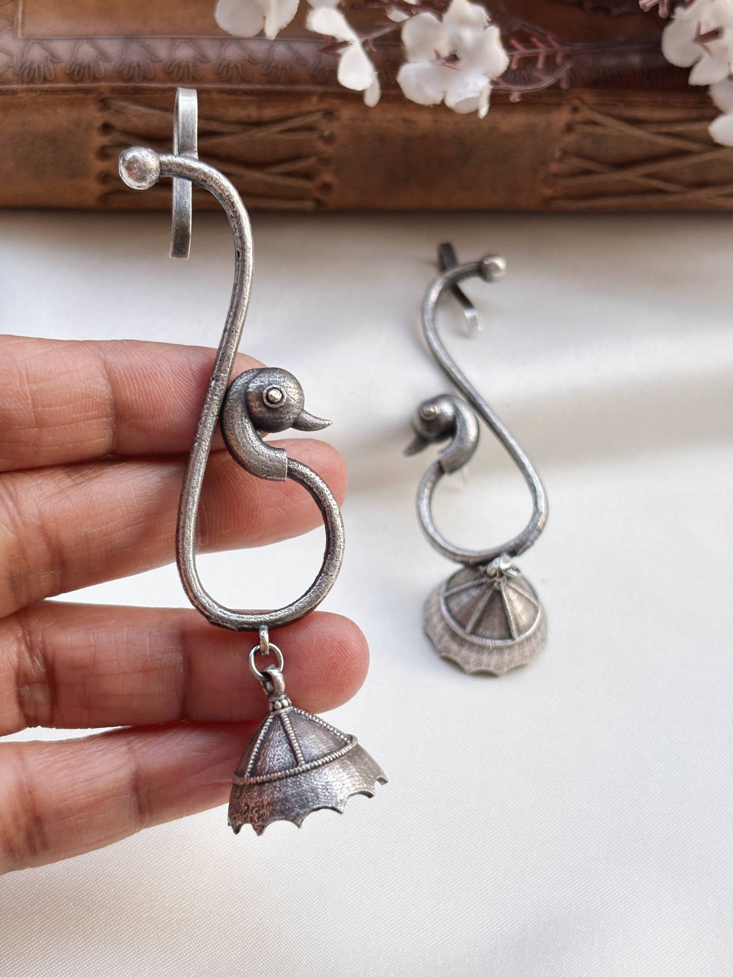 Manushree Earcuff Jhumki Oxidized Earrings