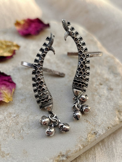 Quirky Matsya Clip-On Bugadi Earcuff with Ghungroo