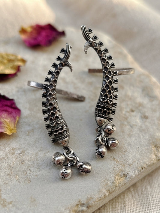 Quirky Matsya Clip-On Bugadi Earcuff with Ghungroo