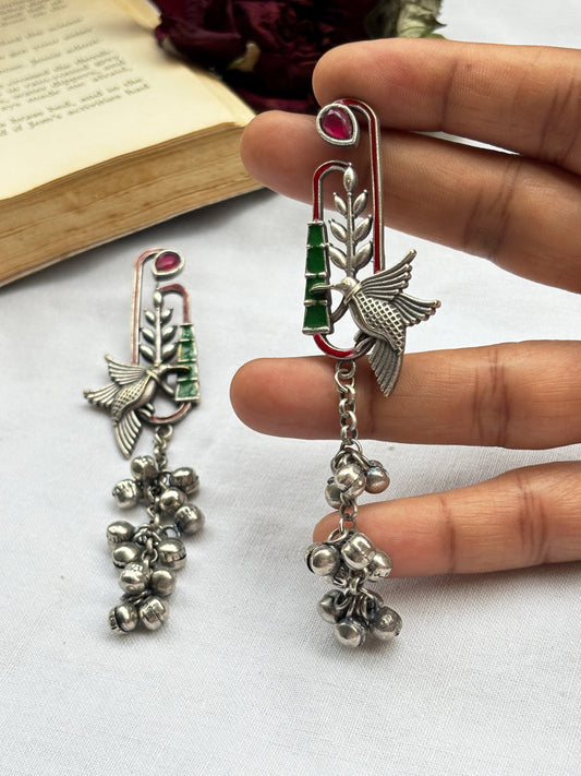 Nemali Meenakari Hand-Painted Ghungroo Dangle Earrings