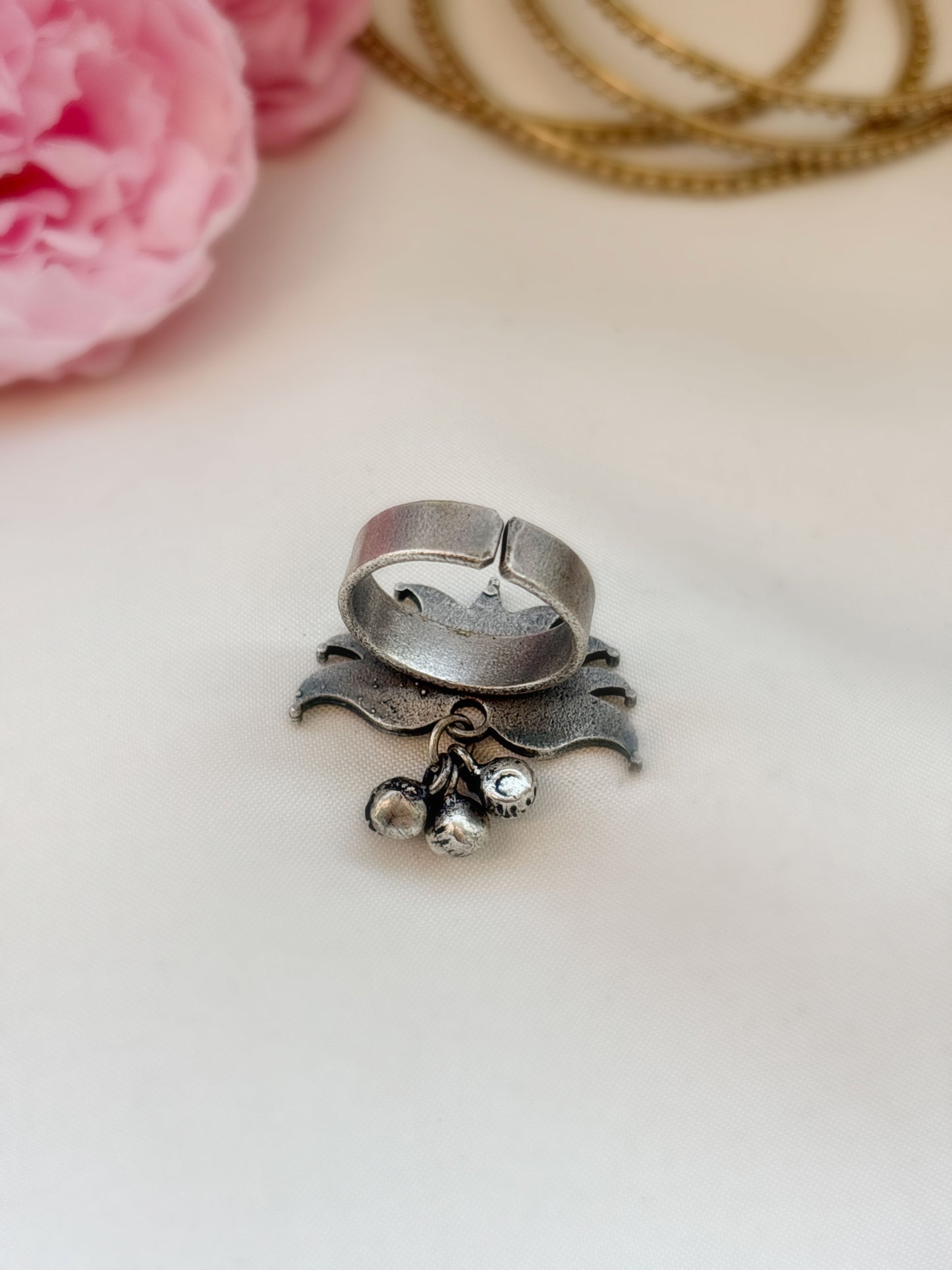 Niloufer Ghungroo Oxidized Silver Adjustable Ring