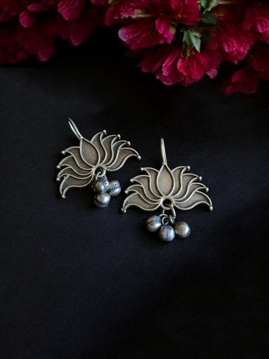 Niloufer Lotus Ghungroo Hook Earrings