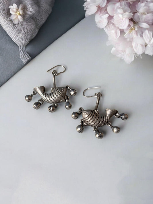 Nina Fish Ghungroo Hook Earrings