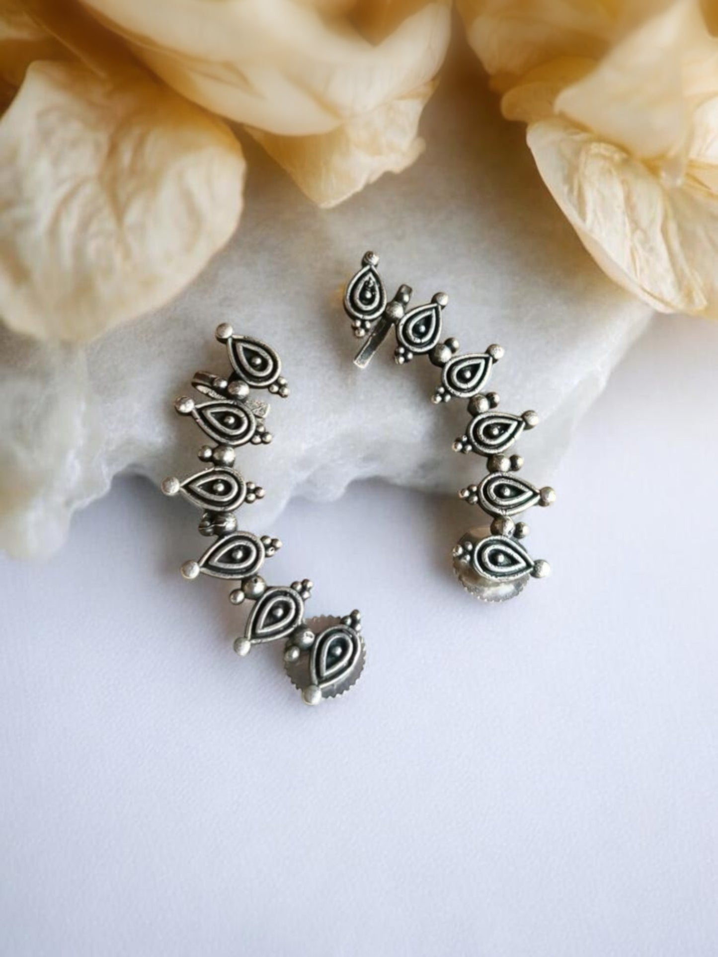 Pallavi Bugadi Clip-On Stud Earcuff – Oxidized Earrings