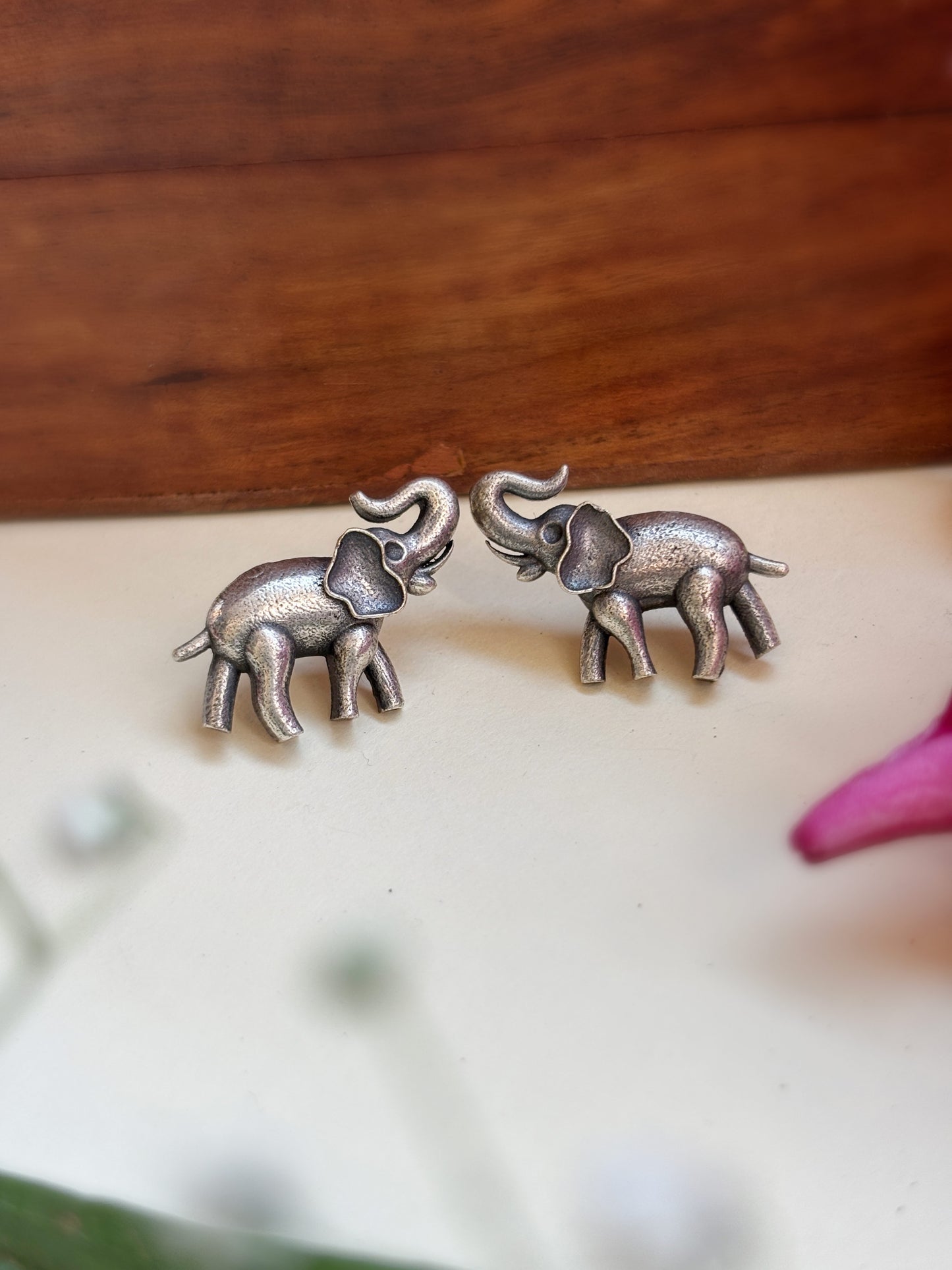 Quirky Elle Small Studs – Oxidized Boho Earrings