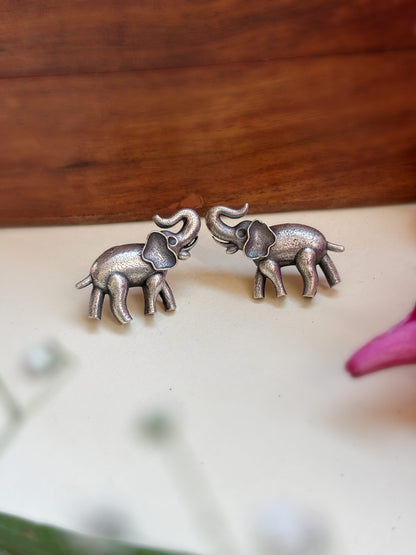 Quirky Elle Small Studs – Oxidized Boho Earrings