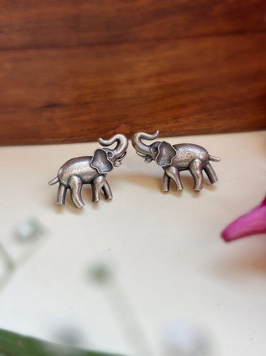 Quirky Elle Small Studs – Oxidized Boho Earrings