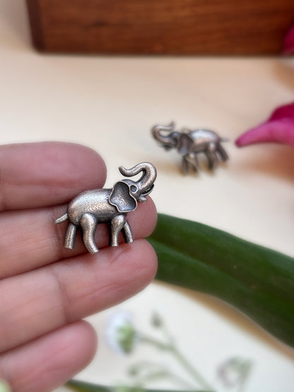 Quirky Elle Small Studs – Oxidized Boho Earrings