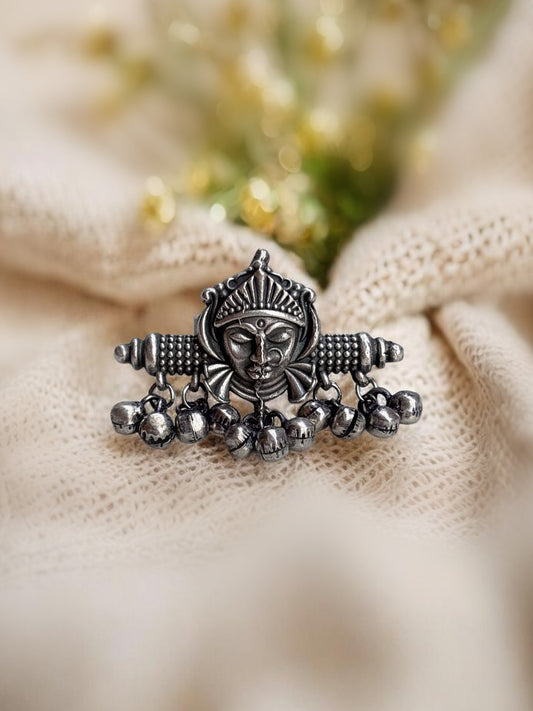 Quirky Maa Durga Ghungroo Ring – Oxidized Boho Statement Ring