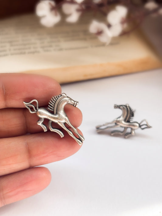 Quirky Vami Studs – Oxidized Boho Earrings