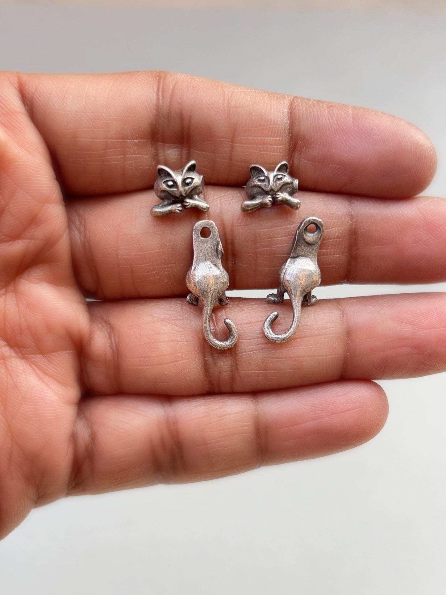 Quirky Squirrel Back Stud Earrings