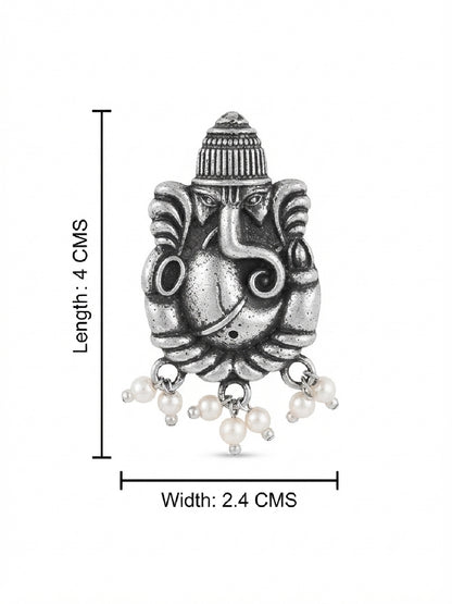 Quirky Ganesha Pearl Stud Earrings