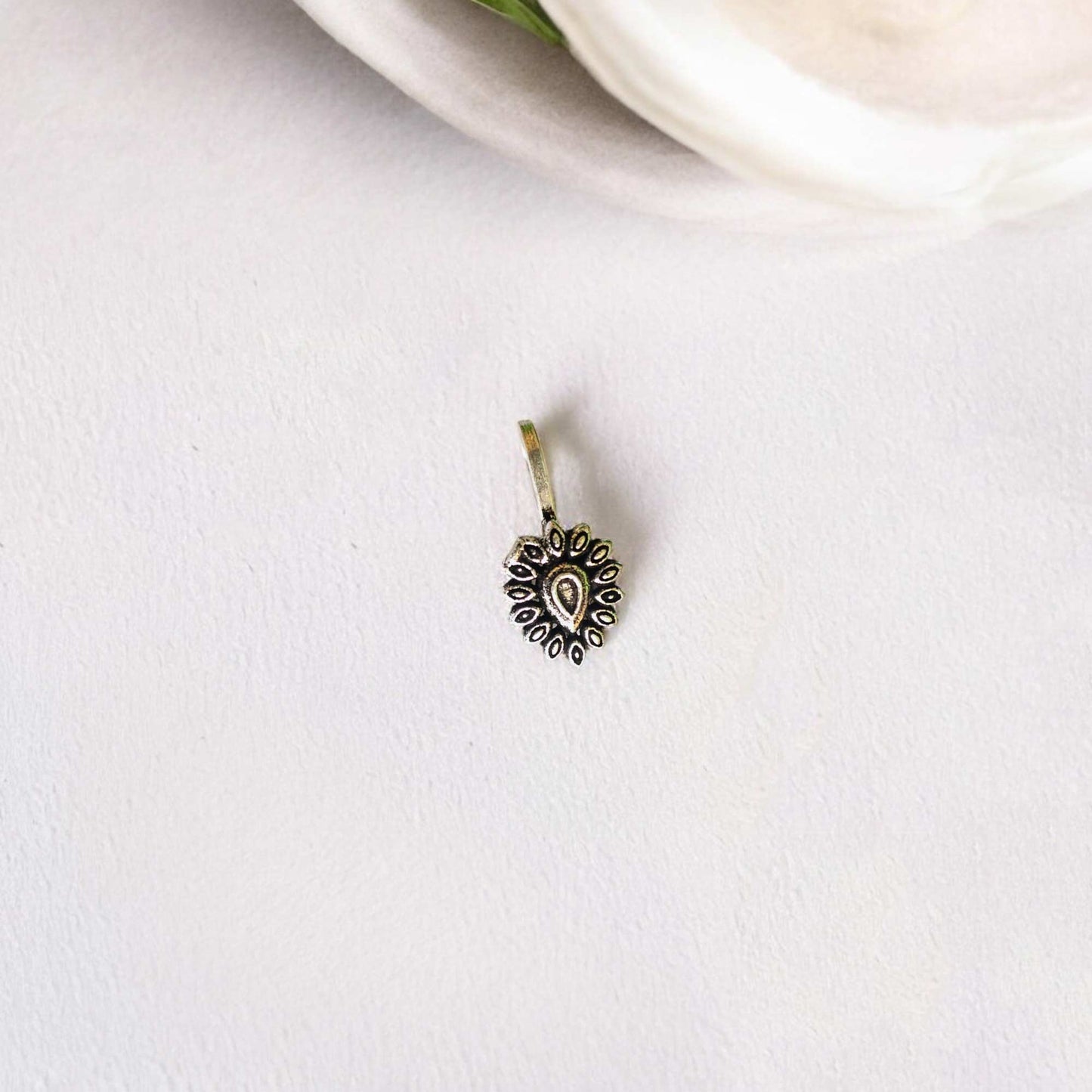 Raahi Clip On Non Piercing Oxidized Nosepin