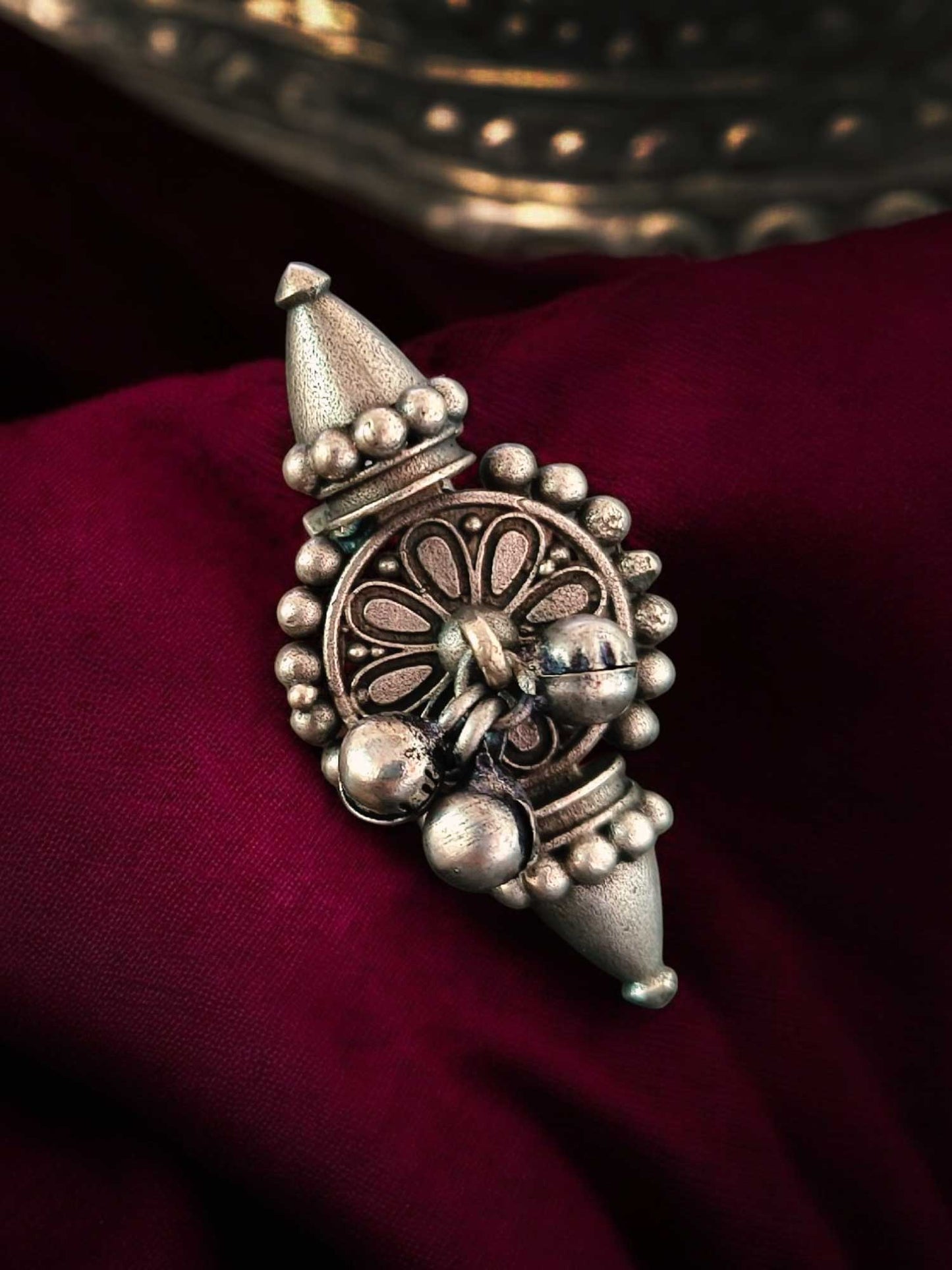 Ramani Adjustable Oxidized Ghungroo Finger Ring