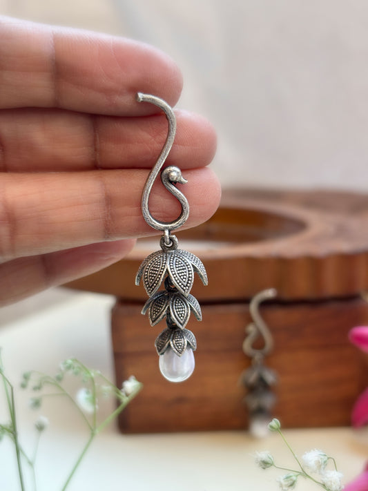 Reet Pearl Antique Traditional Dangle – Oxidized Boho Earrings