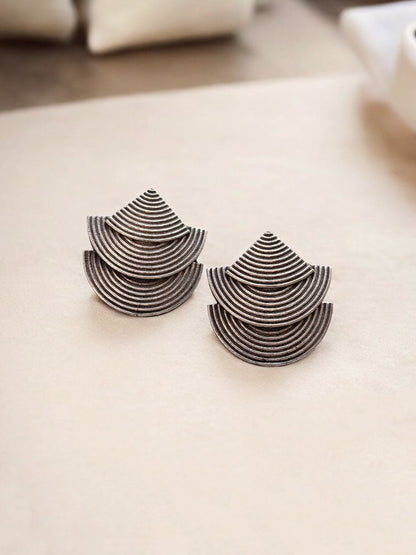 Seepi Triple Layer Oxidized Stud Earrings