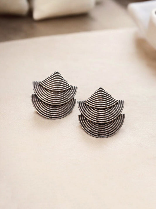 Seepi Triple Layer Oxidized Stud Earrings