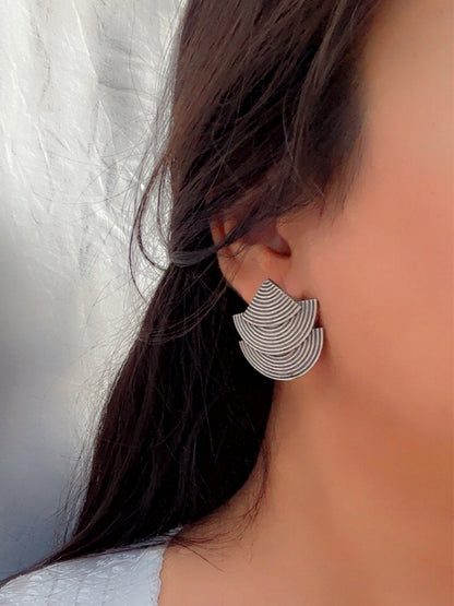 Seepi Triple Layer Oxidized Stud Earrings