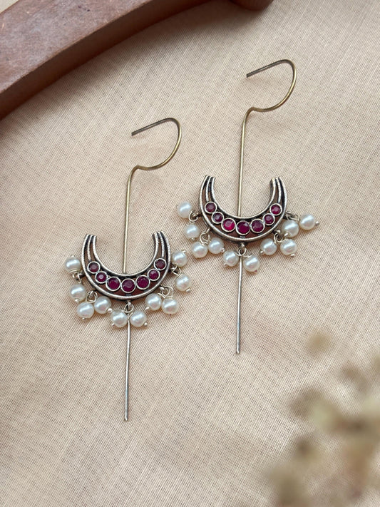 Shasha – Red Pearl Pin Clip-On Bugadi Sui Earcuff
