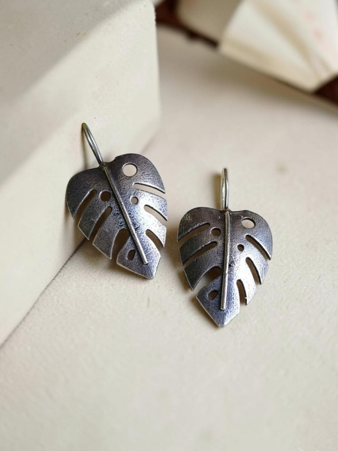 Quirky Suparna Hook Oxidized Silver Earrings