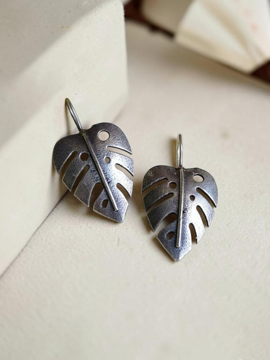 Quirky Suparna Hook Oxidized Silver Earrings