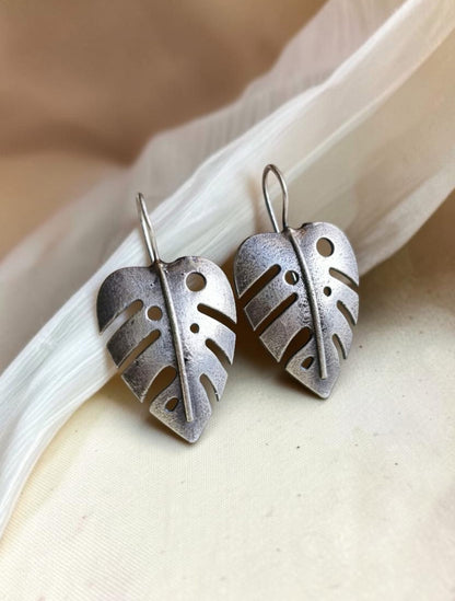 Quirky Suparna Hook Oxidized Silver Earrings