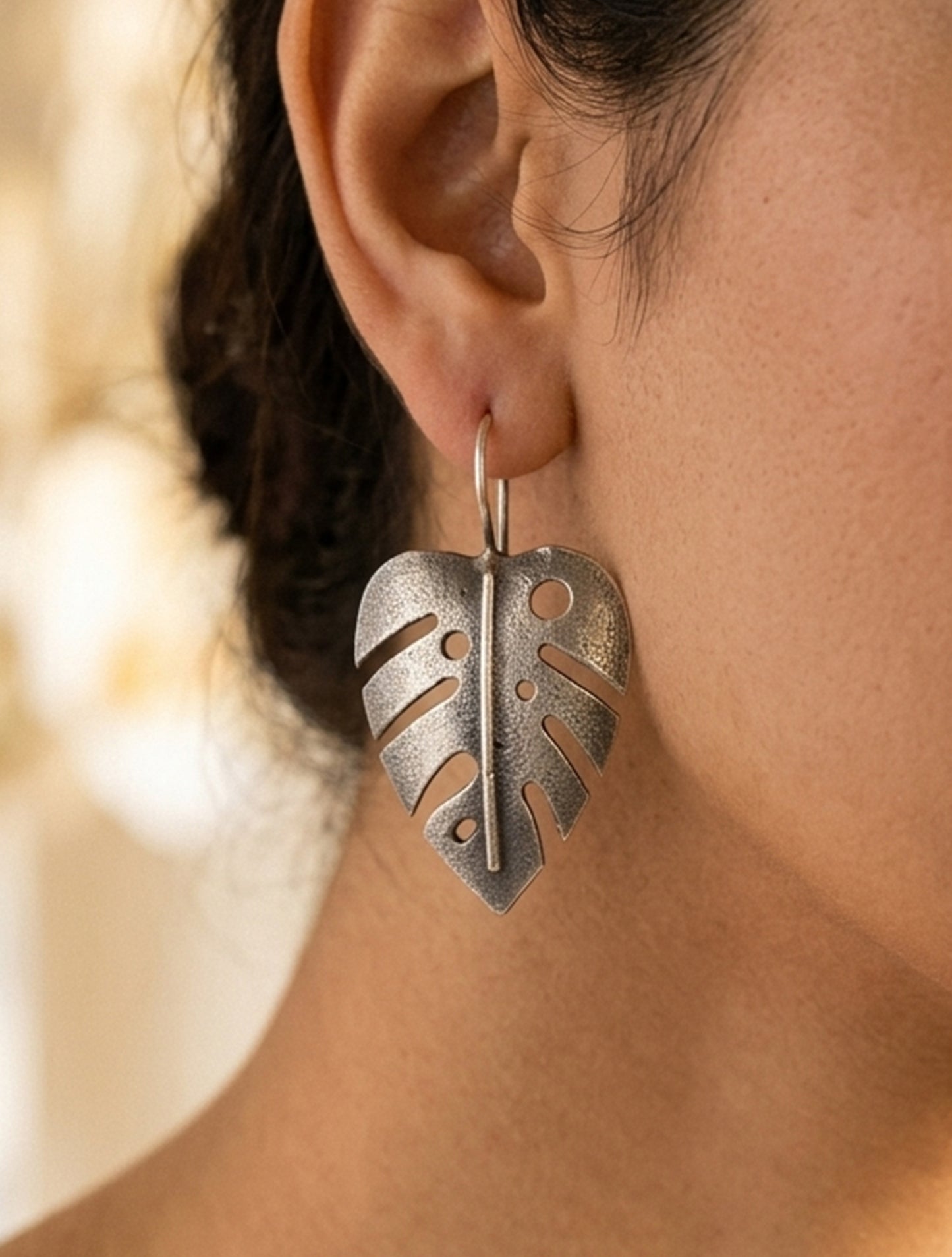 Quirky Suparna Hook Oxidized Silver Earrings