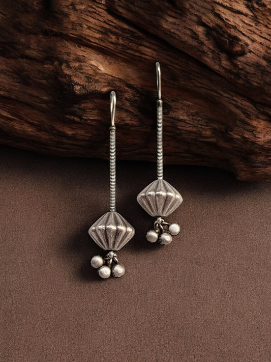 Tesu Oxidized Boho Hook Earrings with Ghungroo