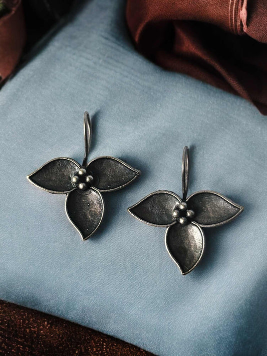 Trayah Oxidized Silver Hook Earrings