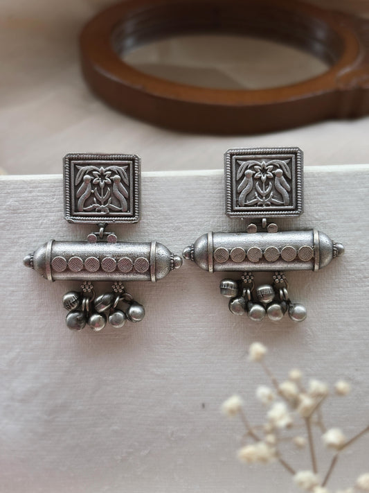 Vida Ghungroo Dangle Oxidized Earrings – Timeless Tribal Charm