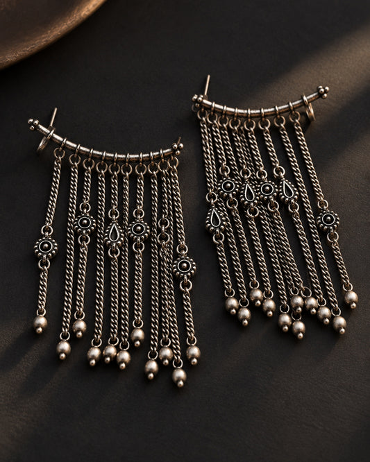 Quirky Yavanika Chain Curtain Bugadi Earcuff Earrings