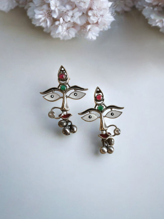 Woomaniya Enamel Handpainted Ghungroo Earrings